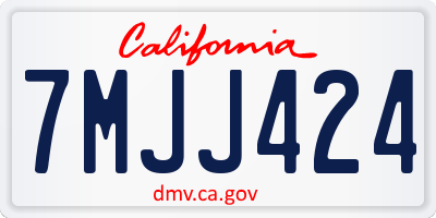 CA license plate 7MJJ424