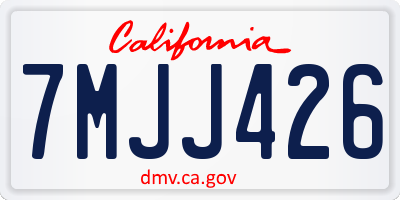 CA license plate 7MJJ426