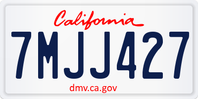 CA license plate 7MJJ427