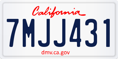 CA license plate 7MJJ431