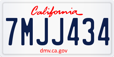 CA license plate 7MJJ434