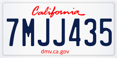 CA license plate 7MJJ435