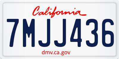 CA license plate 7MJJ436