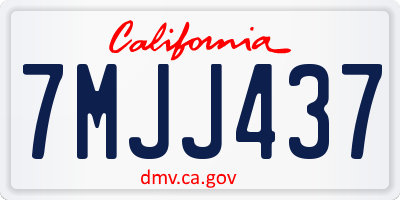 CA license plate 7MJJ437