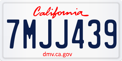 CA license plate 7MJJ439