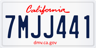 CA license plate 7MJJ441
