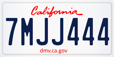 CA license plate 7MJJ444