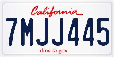 CA license plate 7MJJ445