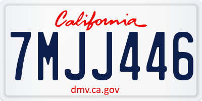 CA license plate 7MJJ446