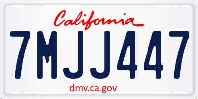 CA license plate 7MJJ447