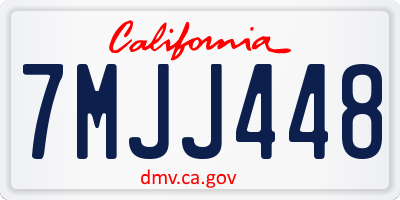 CA license plate 7MJJ448