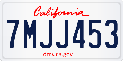 CA license plate 7MJJ453