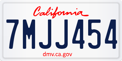 CA license plate 7MJJ454