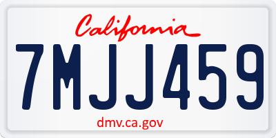 CA license plate 7MJJ459