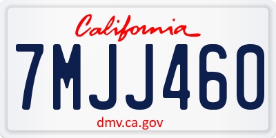 CA license plate 7MJJ460