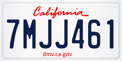 CA license plate 7MJJ461