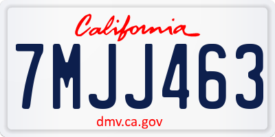CA license plate 7MJJ463