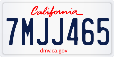 CA license plate 7MJJ465