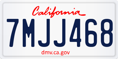 CA license plate 7MJJ468