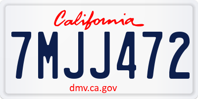 CA license plate 7MJJ472