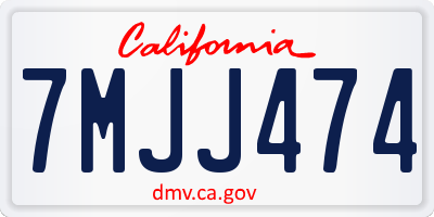 CA license plate 7MJJ474