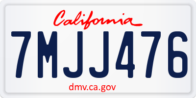 CA license plate 7MJJ476
