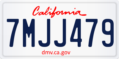 CA license plate 7MJJ479