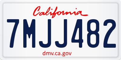 CA license plate 7MJJ482