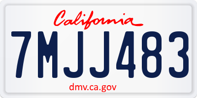 CA license plate 7MJJ483