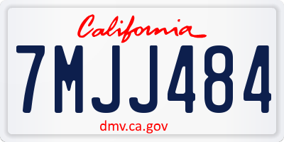 CA license plate 7MJJ484