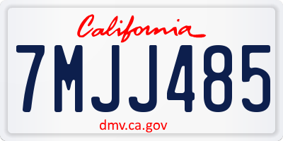 CA license plate 7MJJ485