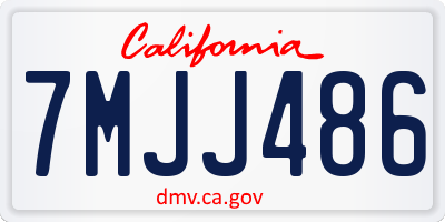 CA license plate 7MJJ486