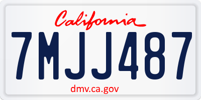 CA license plate 7MJJ487