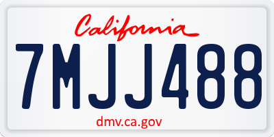 CA license plate 7MJJ488