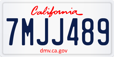 CA license plate 7MJJ489