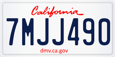 CA license plate 7MJJ490