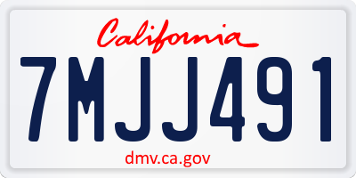 CA license plate 7MJJ491