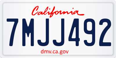 CA license plate 7MJJ492