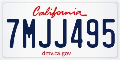 CA license plate 7MJJ495