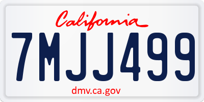 CA license plate 7MJJ499