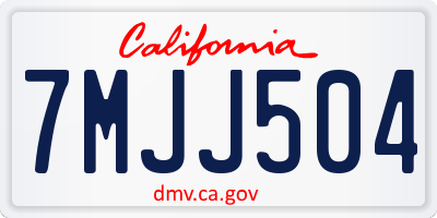 CA license plate 7MJJ504