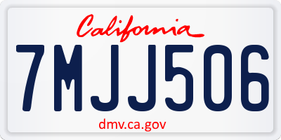 CA license plate 7MJJ506
