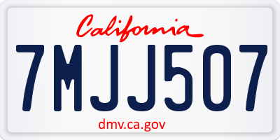 CA license plate 7MJJ507
