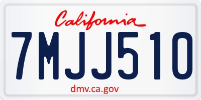 CA license plate 7MJJ510