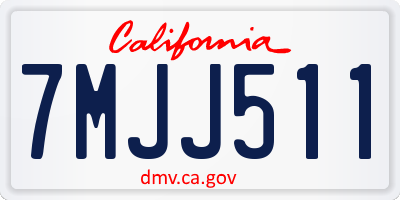 CA license plate 7MJJ511