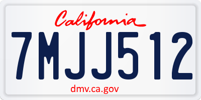 CA license plate 7MJJ512