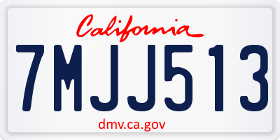 CA license plate 7MJJ513