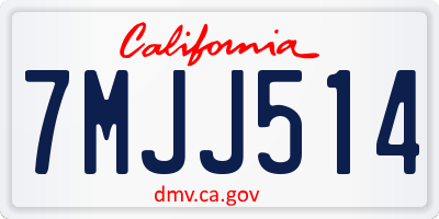CA license plate 7MJJ514