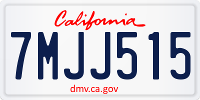 CA license plate 7MJJ515