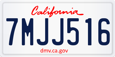 CA license plate 7MJJ516